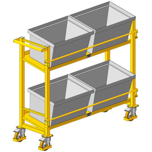 Picking trolley for 4 containers 600x400 h 400 or 8 containers 300x400