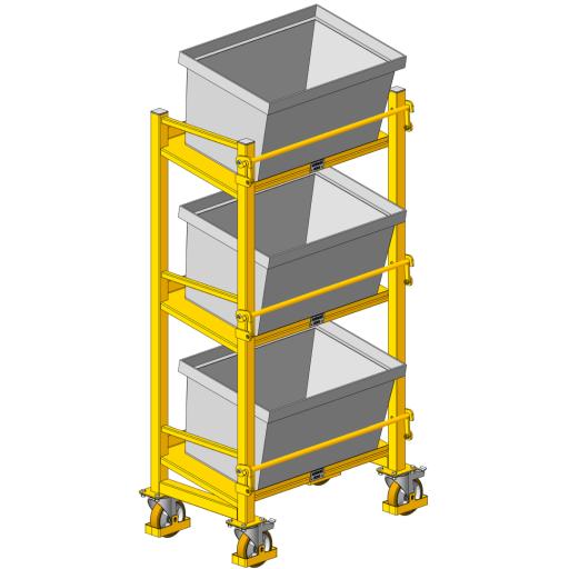 Picking trolley for 4 containers 600x400 h 400 or 8 containers 300x400