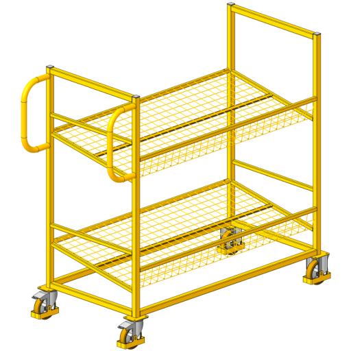 Picking trolley for 6 600x400 containers or 12 containers 300x400