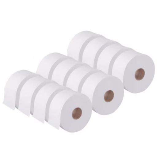 Mini Jumbo Toilet Roll 2.25 Inch Core 2 Ply (Pack of 12)